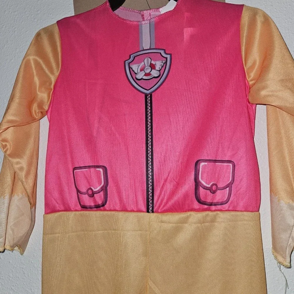 NWT Paw Patrol Skye Halloween Costume Girls XS 3-4 Jumpsuit Mask Rubie's Pink - Picture 3 of 6